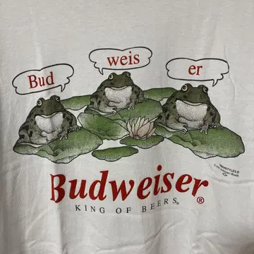 90s Budweiser 개구리 XL 티셔츠 싱글 스티치 USA