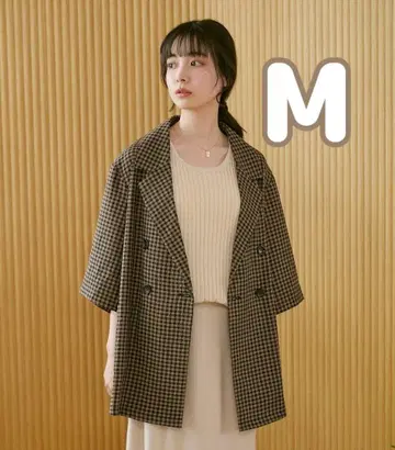 [ 새상품 ] choco 하프 슬리브 테일러드 자켓 시마무라 체크