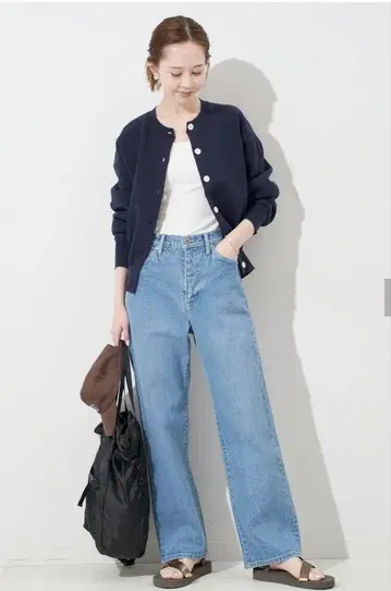 SLOBE IENA 더블 페이스 크루 가디건