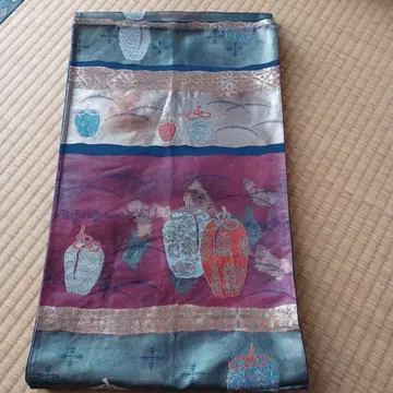 다색 꽃병 무늬 후쿠로 오비