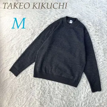 새상품급 TAKEO KIKUCHI 다크 그레이 M 크루넥 풀오버