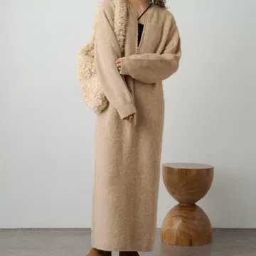 earthy_ 리사이클 얀 2WAY 원피스 롱 원피스 베이지