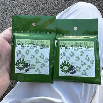 오사카 만박 일본관 한정판 해초 키티 해초 핀 배지 2개