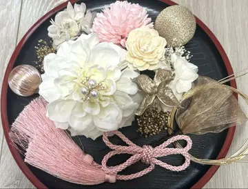 화려한 성인식 일본 의류 후리소데 시치고산 머리 장식 세트