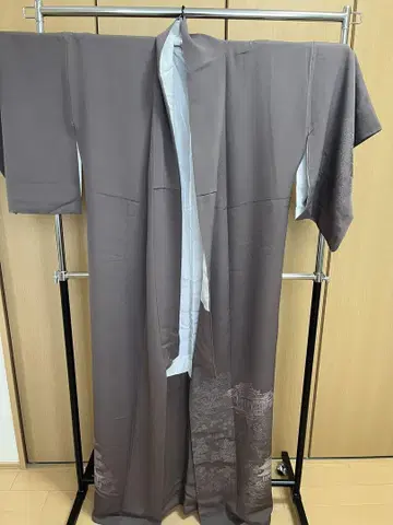 풍경 자수 그레이 기모노