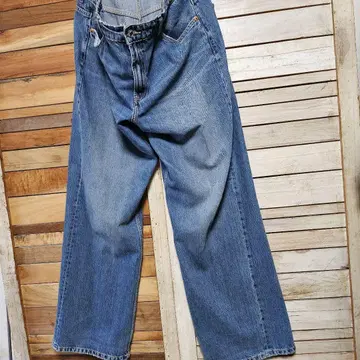 ZARA 와이드 배기 데님 팬츠 남성용 빈티지 데미지 가공 34