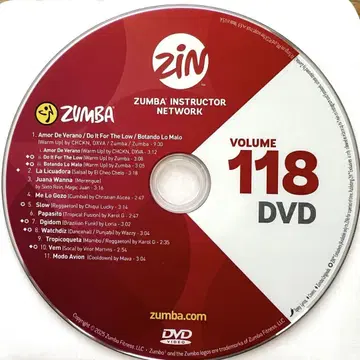 ZUMBA ZIN118 최신 버전 DVD zumba