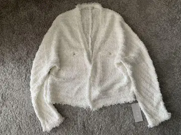 새상품 ICB 워셔블 슬라릿 테이프 가디건 자켓 S 9호 화이트