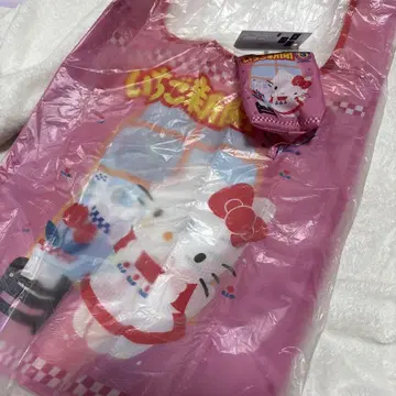 딸기신문 tetemo 에코백 핑크&레드