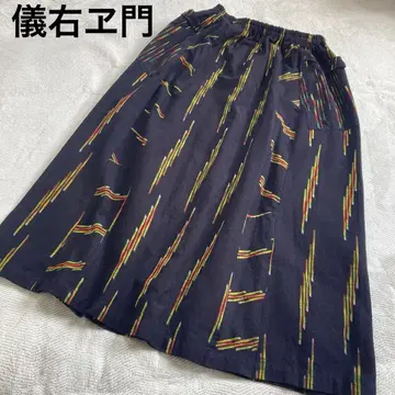 [기우에몬] 기에몬 쿠루메가스리 롱 스커트