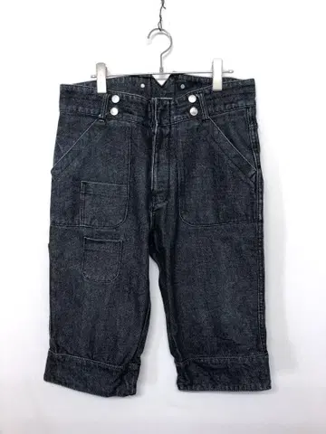 00s 헤이세이 아카이브 구제 의류 메니 포켓 데님 카고 버뮤다 팬츠