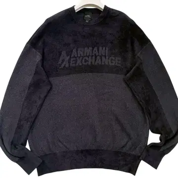 고품질 ARMANI EXCHANGE 니트 스웨터 스트레치 센터 로고