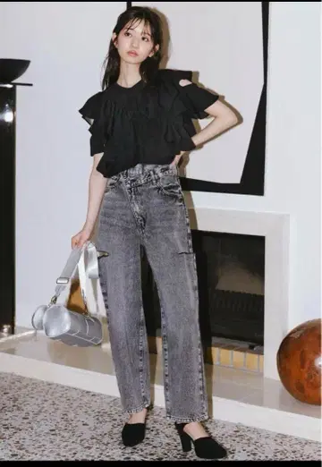 COCO DEAL 리메이크 허리 컷오프 데님