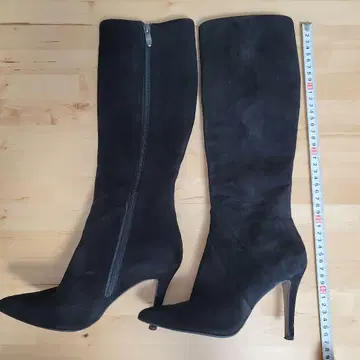 블랙 스웨이드 롱 부츠 다이애나 23cm