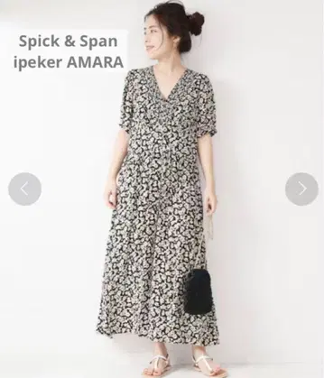 Spick&Span ipeker 꽃무늬 셔링 플레어 드레스 36
