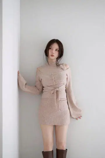 Flower knit set up pink andmary