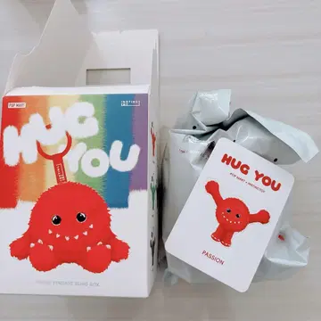 POPMART INSTINCTOY HUG YOU 봉제 인형 펜던트 빨간색