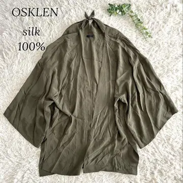 OSKLEN 실크 100% 겉옷 드레이프감 리본 카키