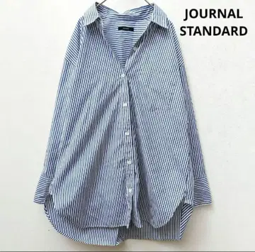 JOURNAL STANDARD 오버 사이즈 스트라이프 셔츠 파란색