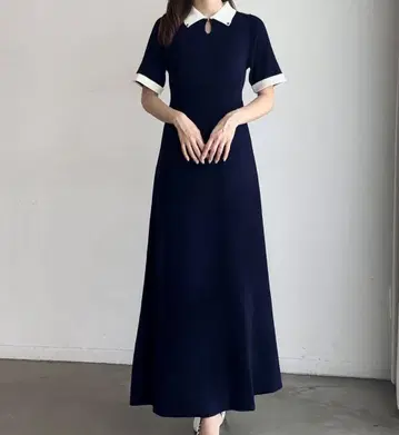 JUNOAH 원피스 페티코트 포함 네이비