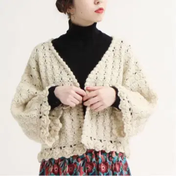 Dot & Stripes CHILD WOMAN 크로셰 숏 가디건