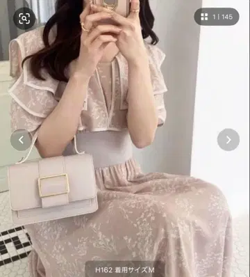더블 칼라 코르셋 원피스 핑크 M 사이즈 마제스틱 레곤