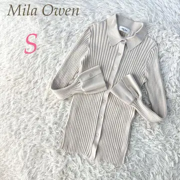 Mila Owen 베이지 리브 니트 가디건 S