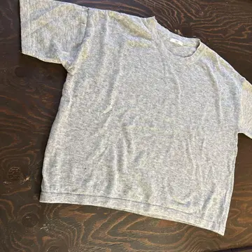 새상품 LINEN made in Korea 그레이 반팔 얇은 소재 니트탑