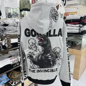 (11) 고질라 후드티 그레이 지퍼 후드티
