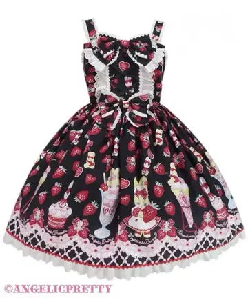 Lyrical Bunny Parlor 오버롤 스커트 블랙