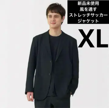 [ 미사용 새상품 ] 무인양품 풍 통하는 스트레치 축구 자켓 XL 블랙