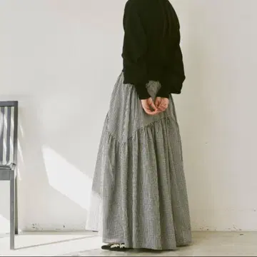 깅엄 체크 캉캉 스커트 Libra Cue