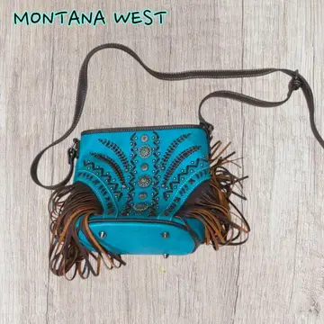 MONTANA WEST 아시안 백 터콰이즈 블루 숄더백
