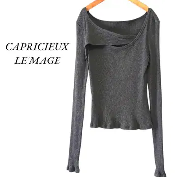 CAPRICIEUX LE'MAGE 2WAY 비대칭 멜론 티셔츠 그레이