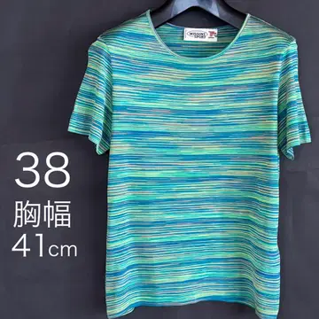 MISSONI 반팔 티셔츠 크루넥 38 S 상당 그린 계열