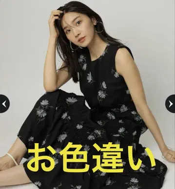 미사용 새상품 저스길리티 꽃무늬 자수 롱 원피스