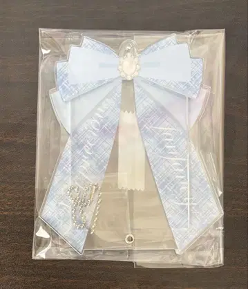 후쿠야 아크릴 프레임 이케부쿠로 리본 트위드 체크 스카이블루