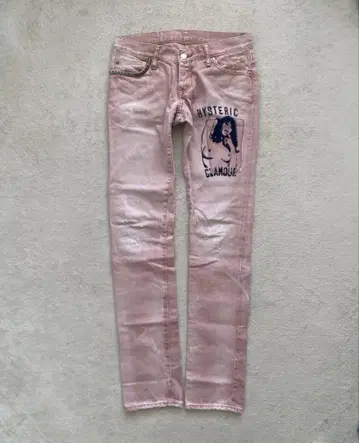 초기 90s HYSTERICGLAMOUR 히스걸 로우웨스트 핑크 데님