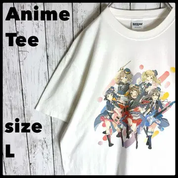 뱅드림 애니메이션 t셔츠 L anime 양면 프린트