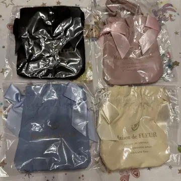 Maison de FLEUR 더블 리본 개더 토트백 키링