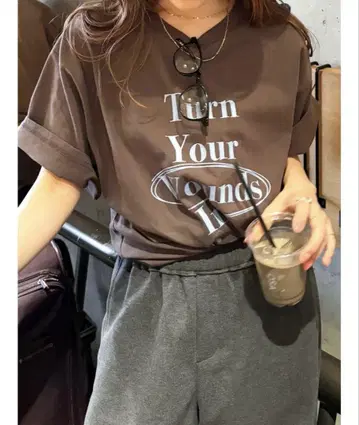 ungrid 빈티지 워시 빅 로고 Tee