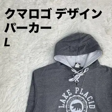 후드티 후드 곰 로고 디자인 뉴욕 디자인 그레이 L 사이즈