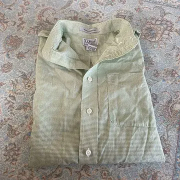 L.L.Bean 그린 체크 반팔 셔츠 N