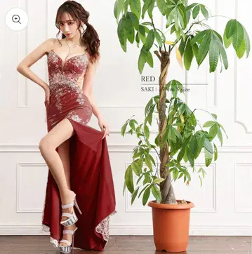 AR22321 레드 슬릿 롱 드레스 M 사이즈