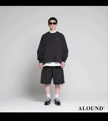 ALOUND 투턱 벨티드 나일론 쇼츠 블랙 M 사이즈