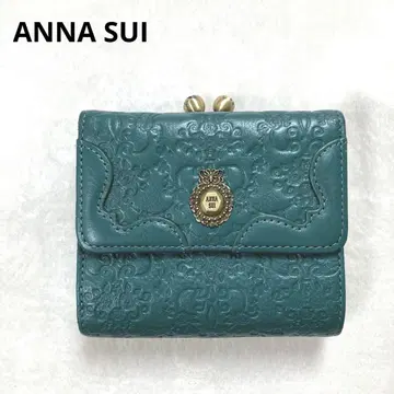 ANNA SUI 안나수이 접이식 지갑 빈티지 로즈 가마구치 그린