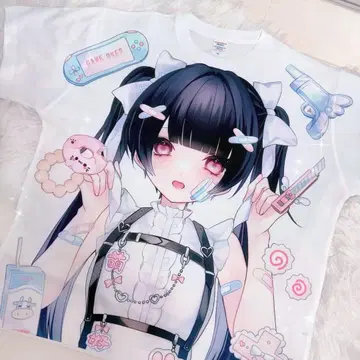 비비쨩 Lafary 콜라보 굿즈 풀 그래픽 t셔츠
