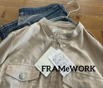 택 포함 새상품 FRAMeWORK 코튼 실크 얇은 소재 밀리터리 자켓