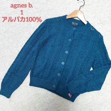 agnes b. 페루제 알파카 100% 패턴 니트 가디건 S 컨디션 최상