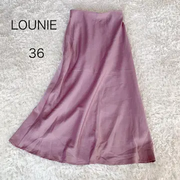 LOUNIE 롱 스커트 새틴 스커트 36